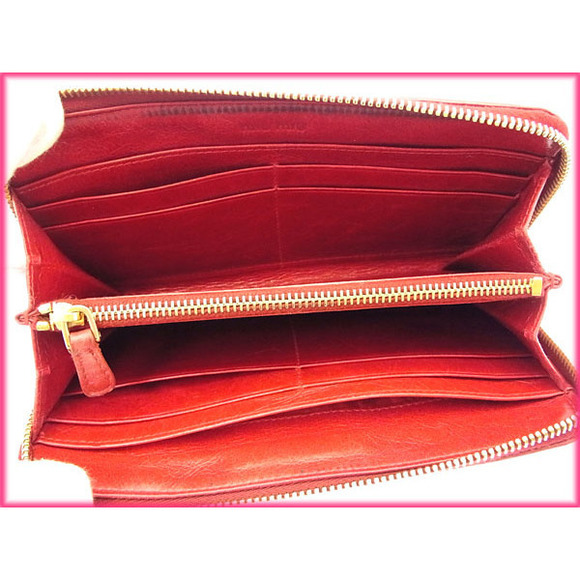 Miu Miu Long Wallet Matelasse Red Wallet - Picture 3 of 5